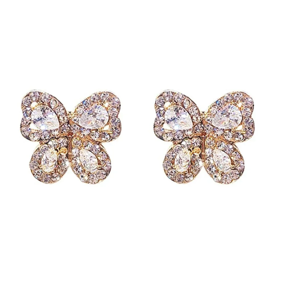 🎁 Shiny Crystal Rhinestone Cute Butterfly Stud Earrings for Women, HA4651